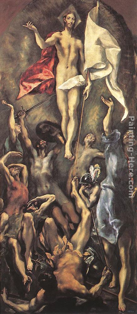 The Resurrection painting - El Greco The Resurrection art painting